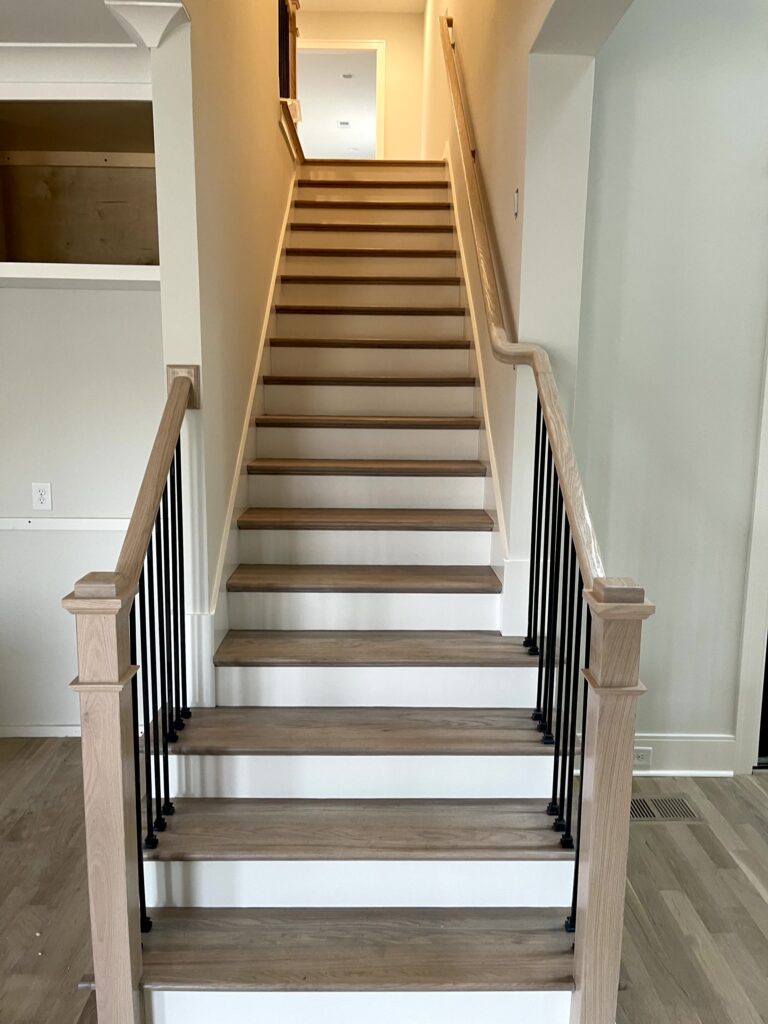 House interior - Newly painted white staircase